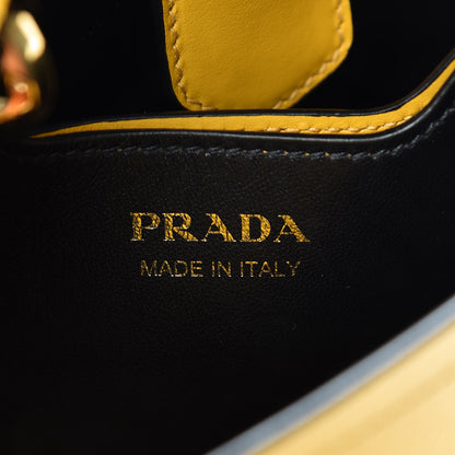 Prada Saffiano Cuir Calfskin Small Panier Bucket Bag Soleil Black 7 of 11