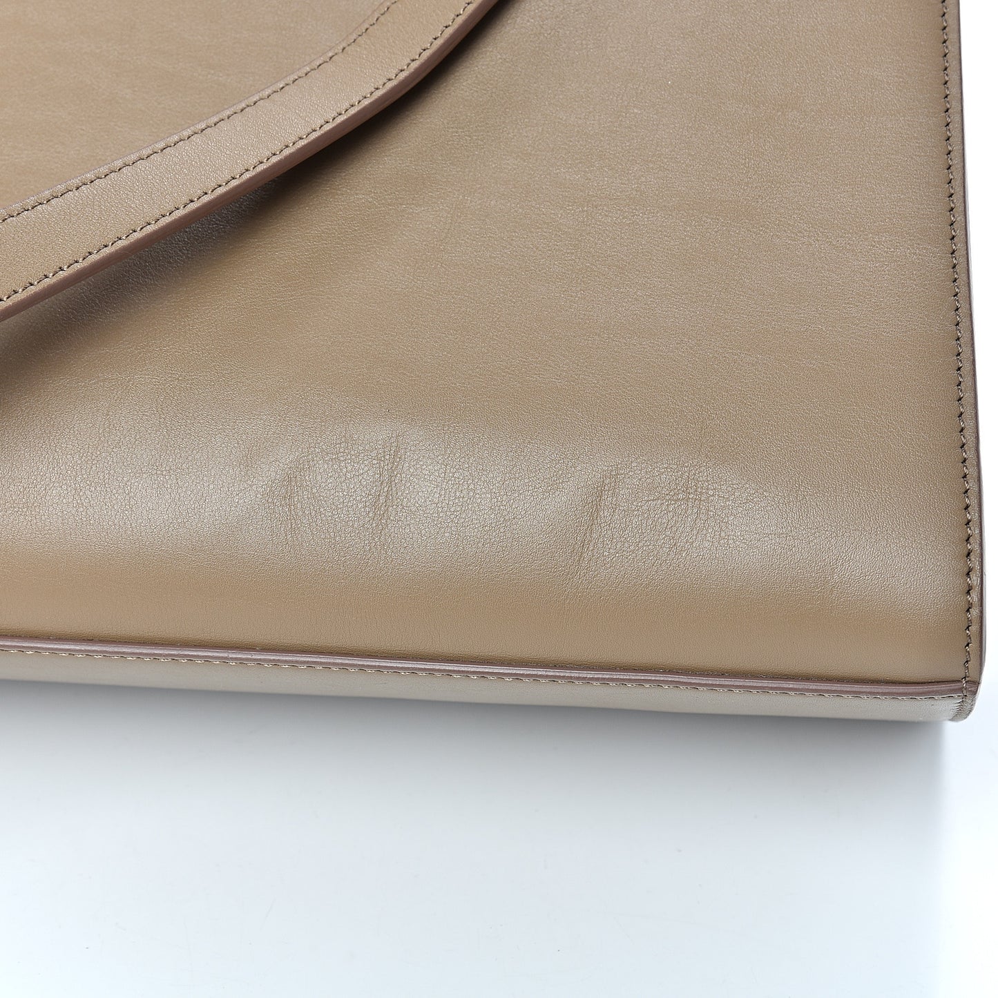 Calfskin Large Whip Top Handle Shoulder Bag Taupe