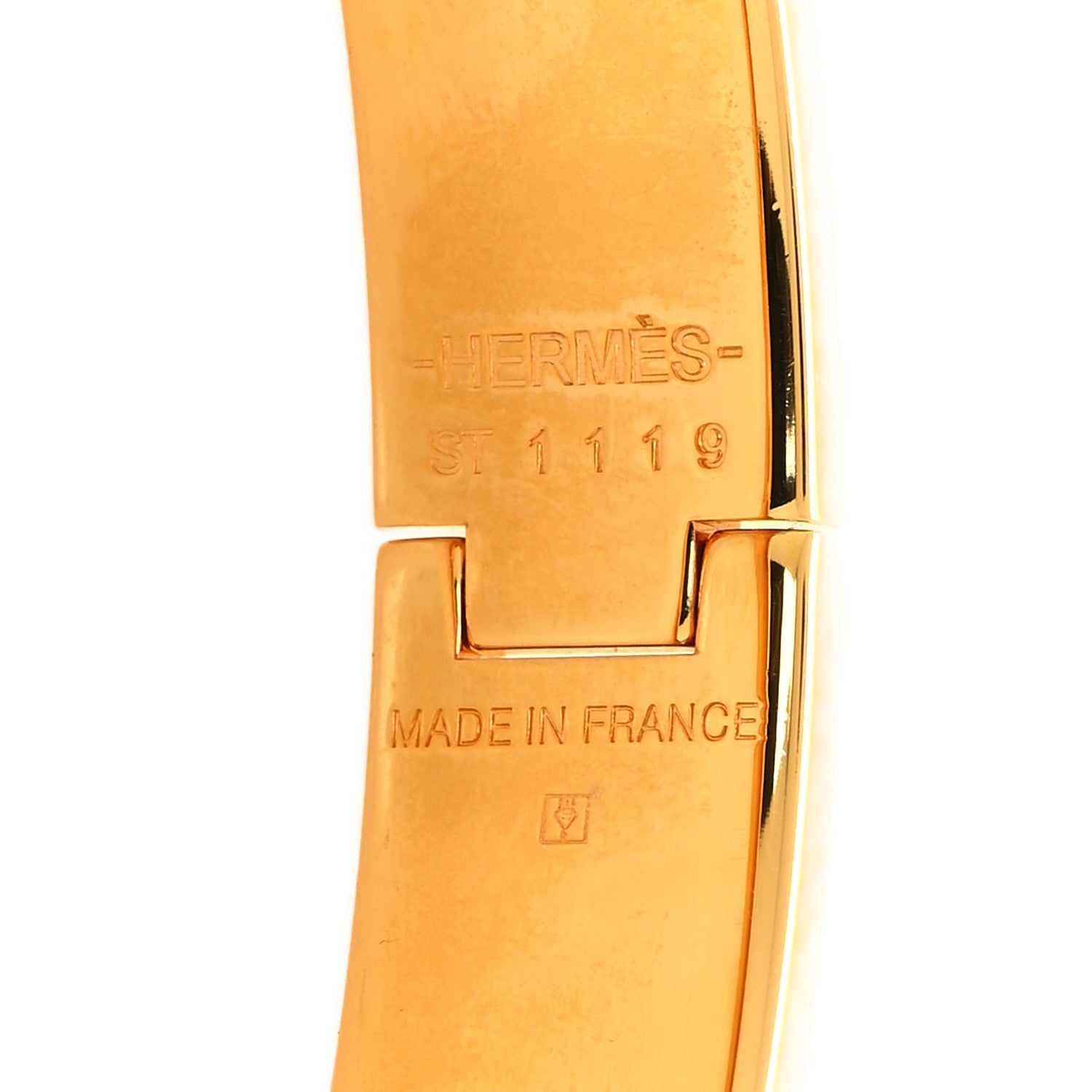 Hermes Enamel Clic Anneau Bracelet GM Craie 4 of 4