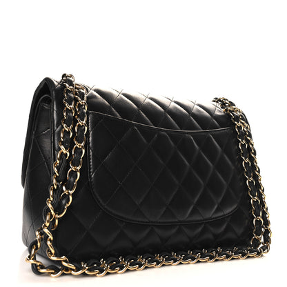 Chanel Lambskin Quilted Jumbo Double Flap Black 2 of 10
