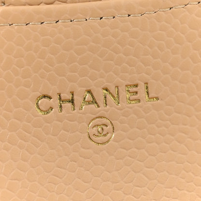 Chanel Caviar Quilted Flap Card Holder Wallet Beige 6 of 10