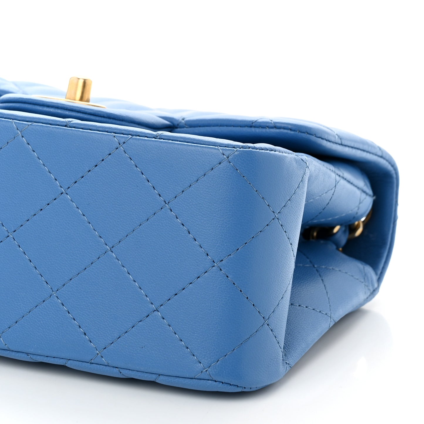 Lambskin Quilted Mini Square Flap Blue
