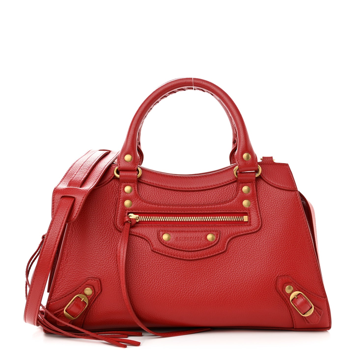 Grained Calfskin Neo Classic Gold Hardware S City Medium Red
