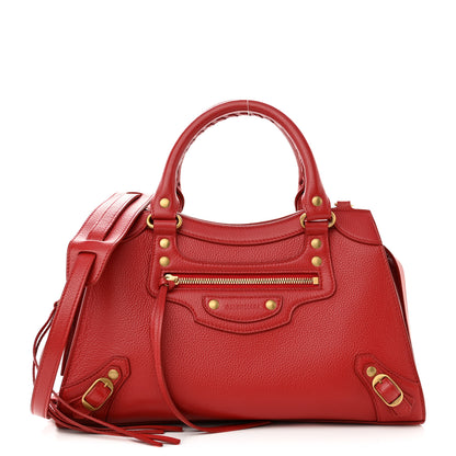 Balenciaga Grained Calfskin Neo Classic Gold Hardware S City Medium Red 1 of 11