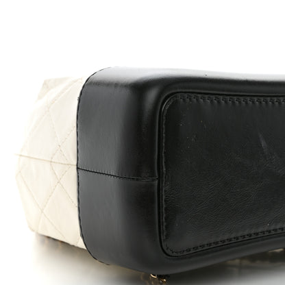 Chanel Aged Calfskin Quilted Small Gabrielle Backpack Black White 9 of 14