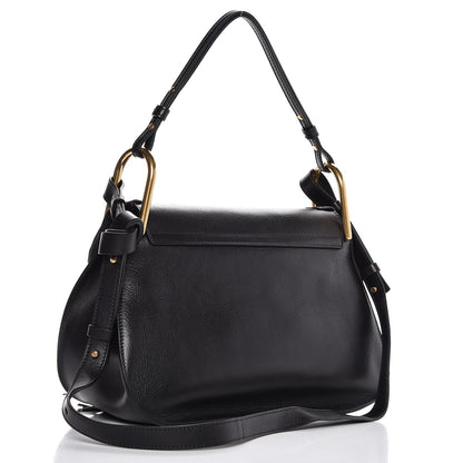 Chloe Calfskin Studded Medium Hudson Double Carry Shoulder Bag Black 3 of 6