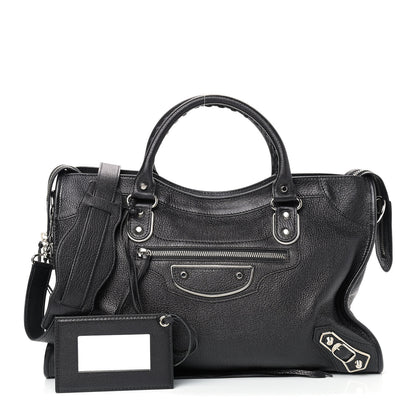 Balenciaga Chevre Silver Metallic Edge Hardware City Black 1 of 9