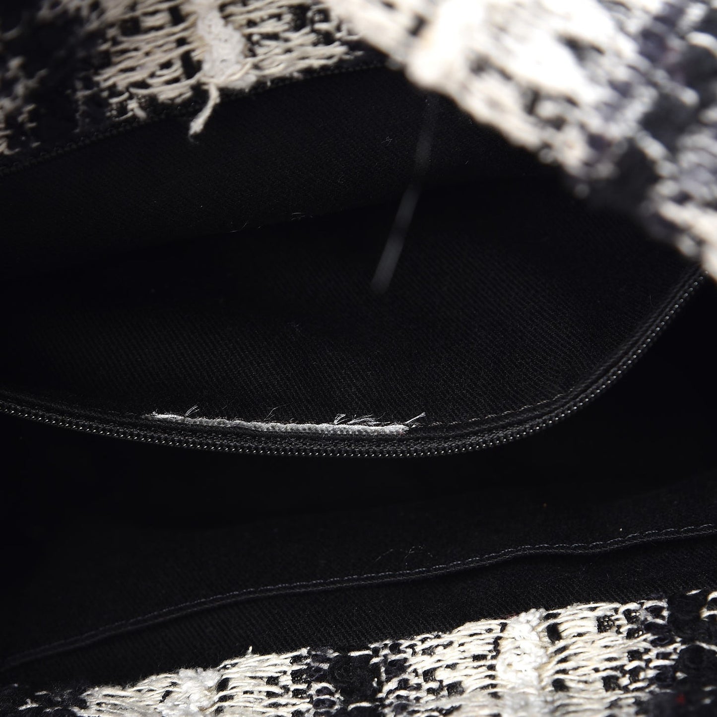 Aged Calfskin Tweed Inuit Fantasy Fur Tote Black
