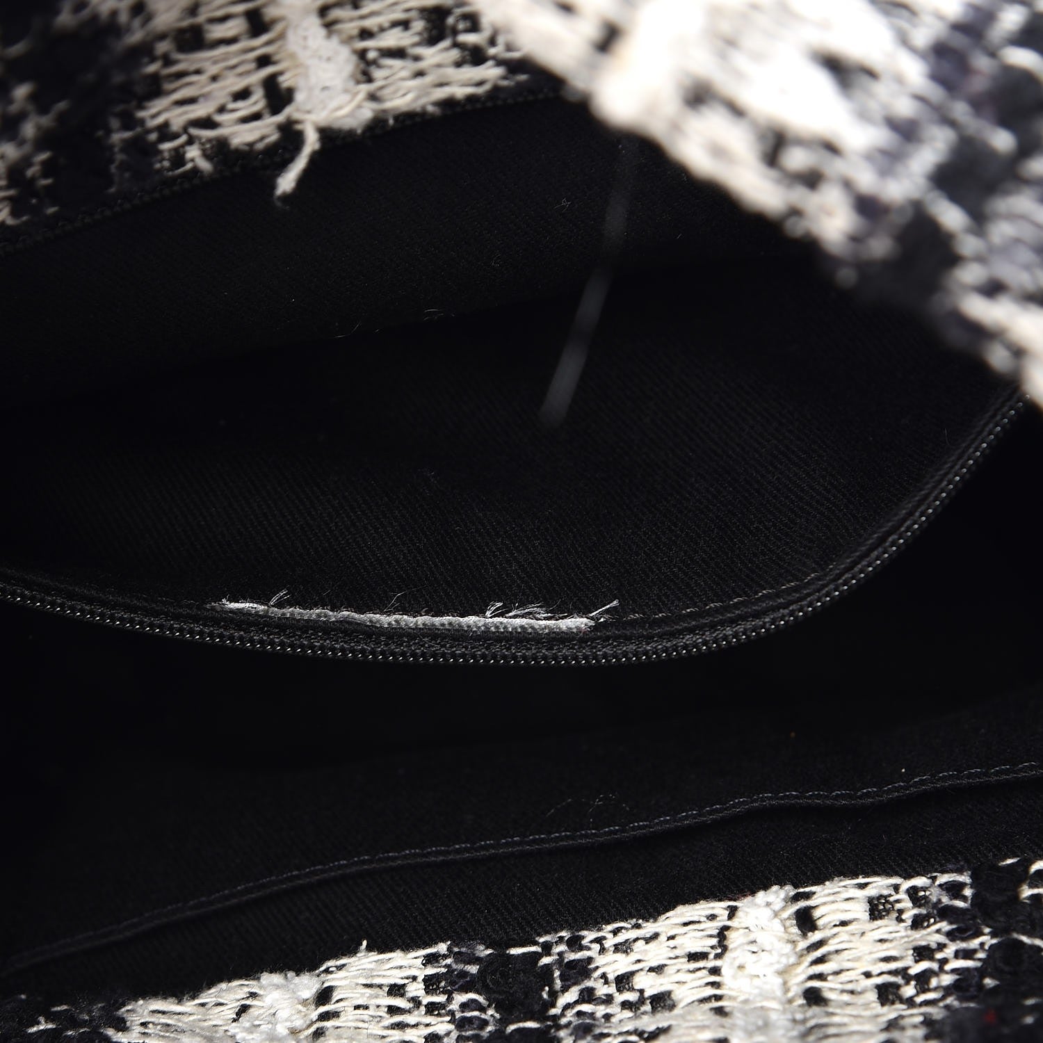 Chanel Aged Calfskin Tweed Inuit Fantasy Fur Tote Black 8 of 9
