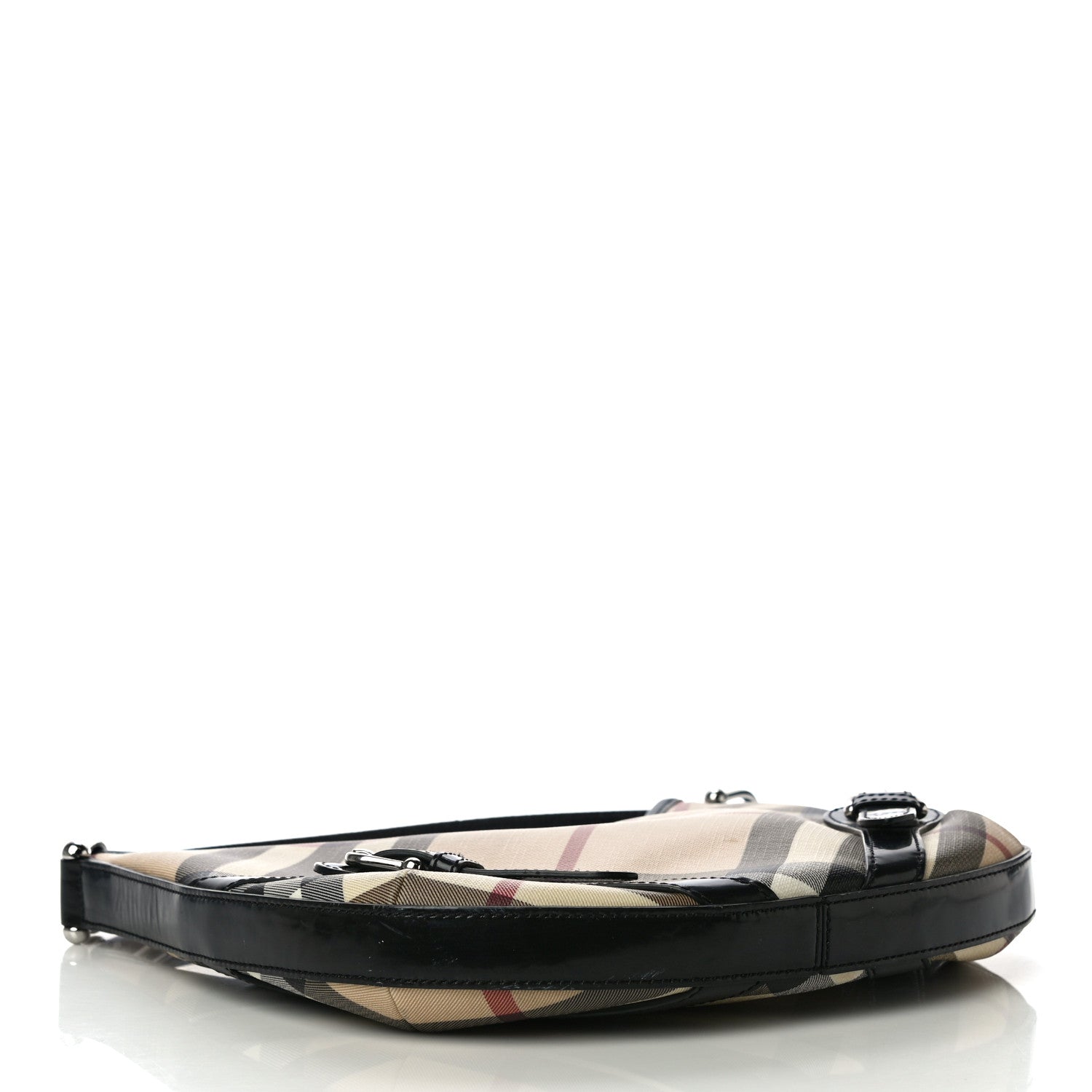 Burberry Supernova Check Buckle Hobo Black 4 of 20