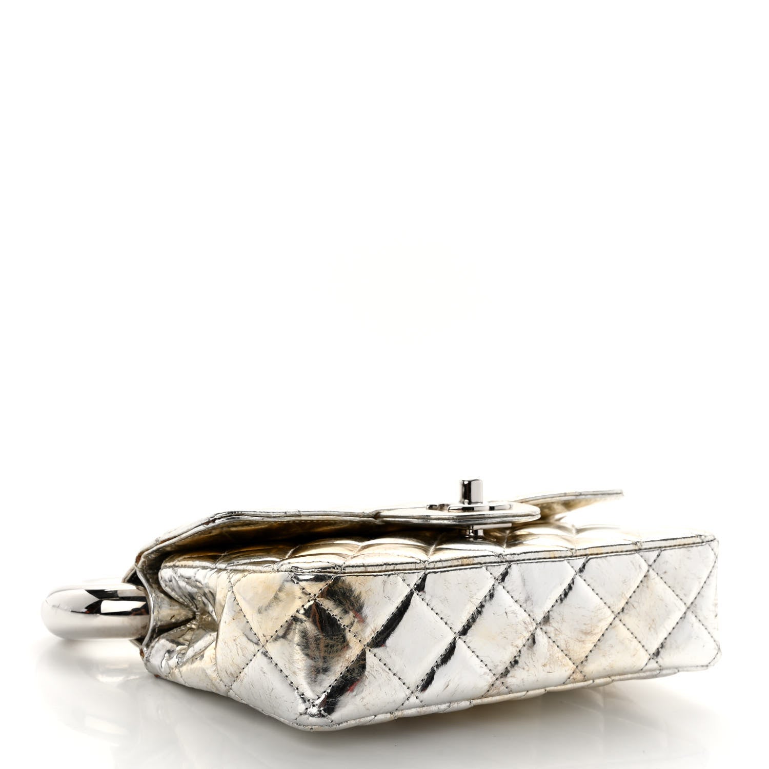 Chanel Metallic Lambskin Quilted Mini Around the World Flap Silver 4 of 11