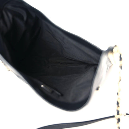 Chanel Calfskin Quilted Chain Flat Tote Black 6 of 9