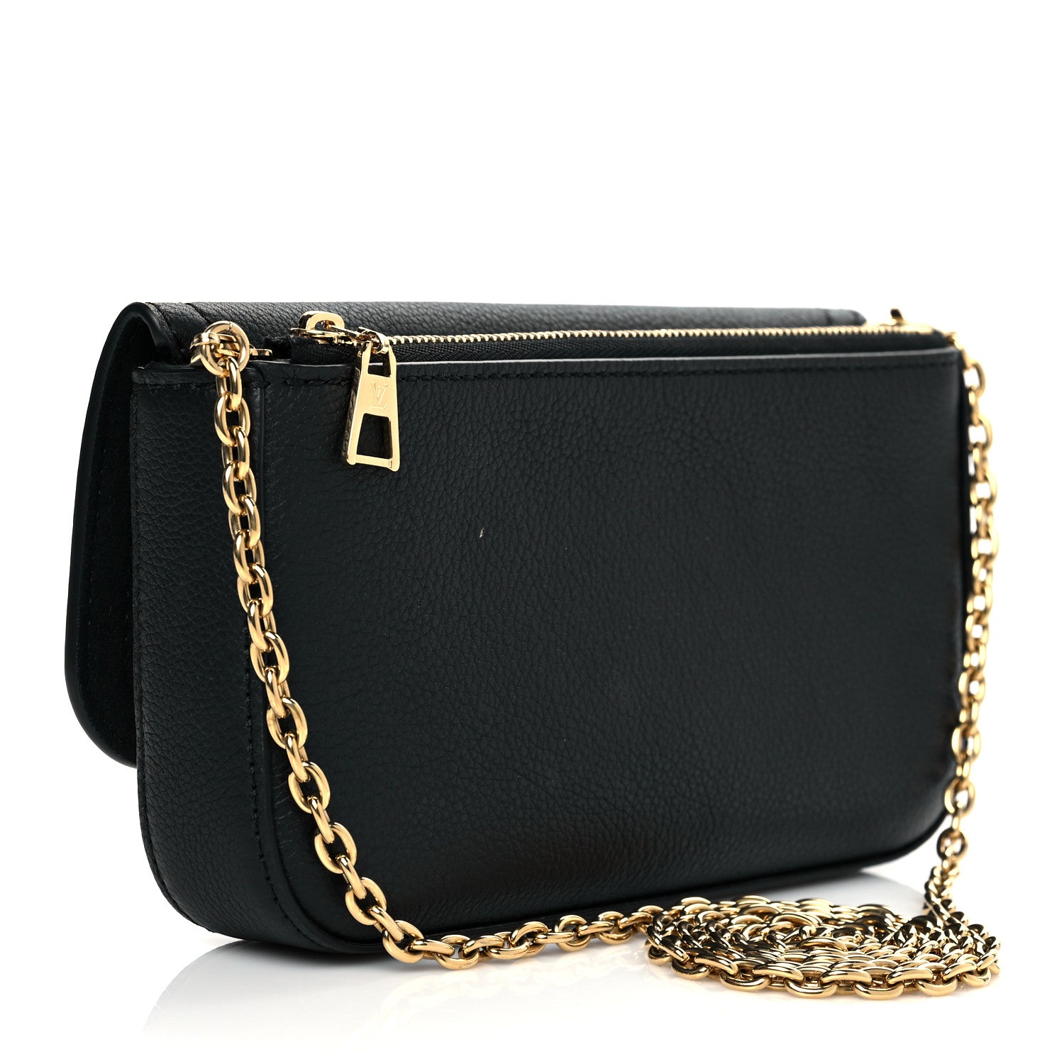 Louis Vuitton Calfskin Lockme Phone Chain Pouch Vanille Black 3 of 11