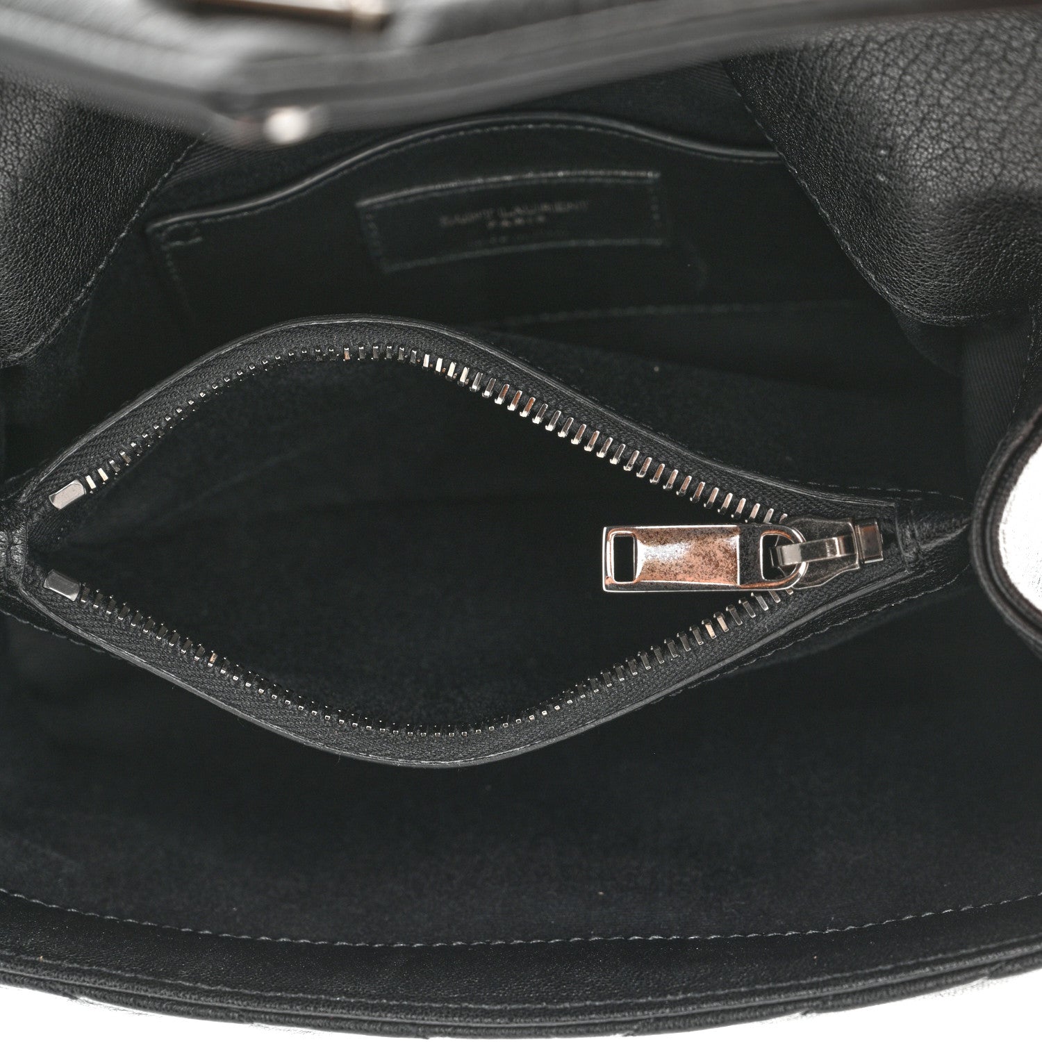 Saint Laurent Sheepskin Matelasse Chevron Monogram Medium College Bag Black 5 of 11