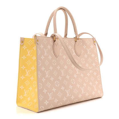 Louis Vuitton Empreinte Monogram Spring In The City Onthego MM Beige Pink Yellow 3 of 9
