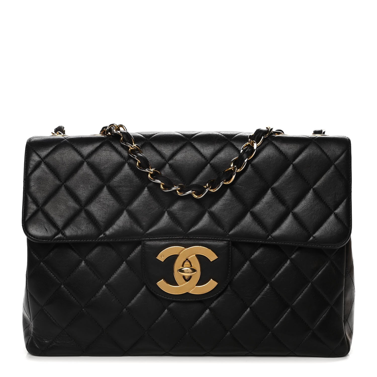 Chanel Lambskin Quilted XL Jumbo Single Flap Black 1 of 21