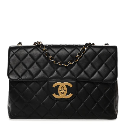 Chanel Lambskin Quilted XL Jumbo Single Flap Black 1 of 21