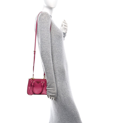 Prada Saffiano Lux Micro Galleria Double Zip Tote Fuxia 3 of 8