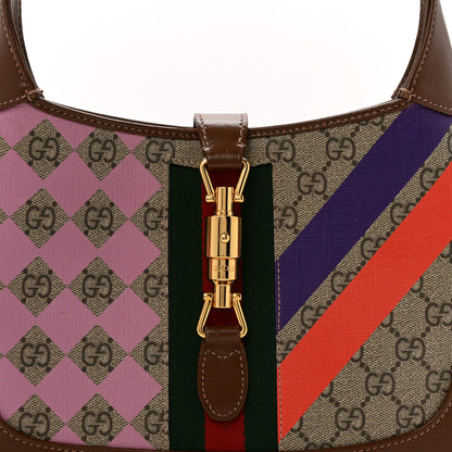 Gucci GG Supreme Monogram Azalea Calfskin Print Web Small Jackie 1961 Hobo Multicolor 8 of 13