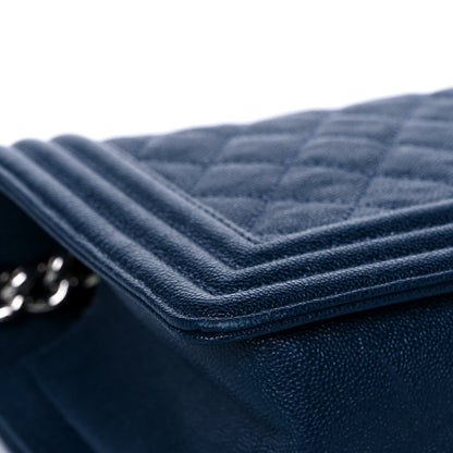 Chanel Caviar Quilted Medium Boy Flap Dark Blue 12 of 15