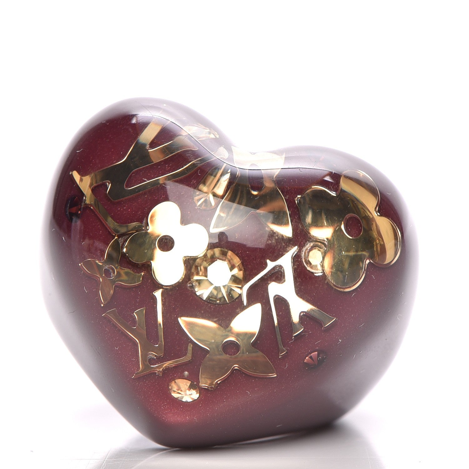Louis Vuitton Resin Swarovski Heart Inclusion Ring M Amarante 6.5 1 of 4