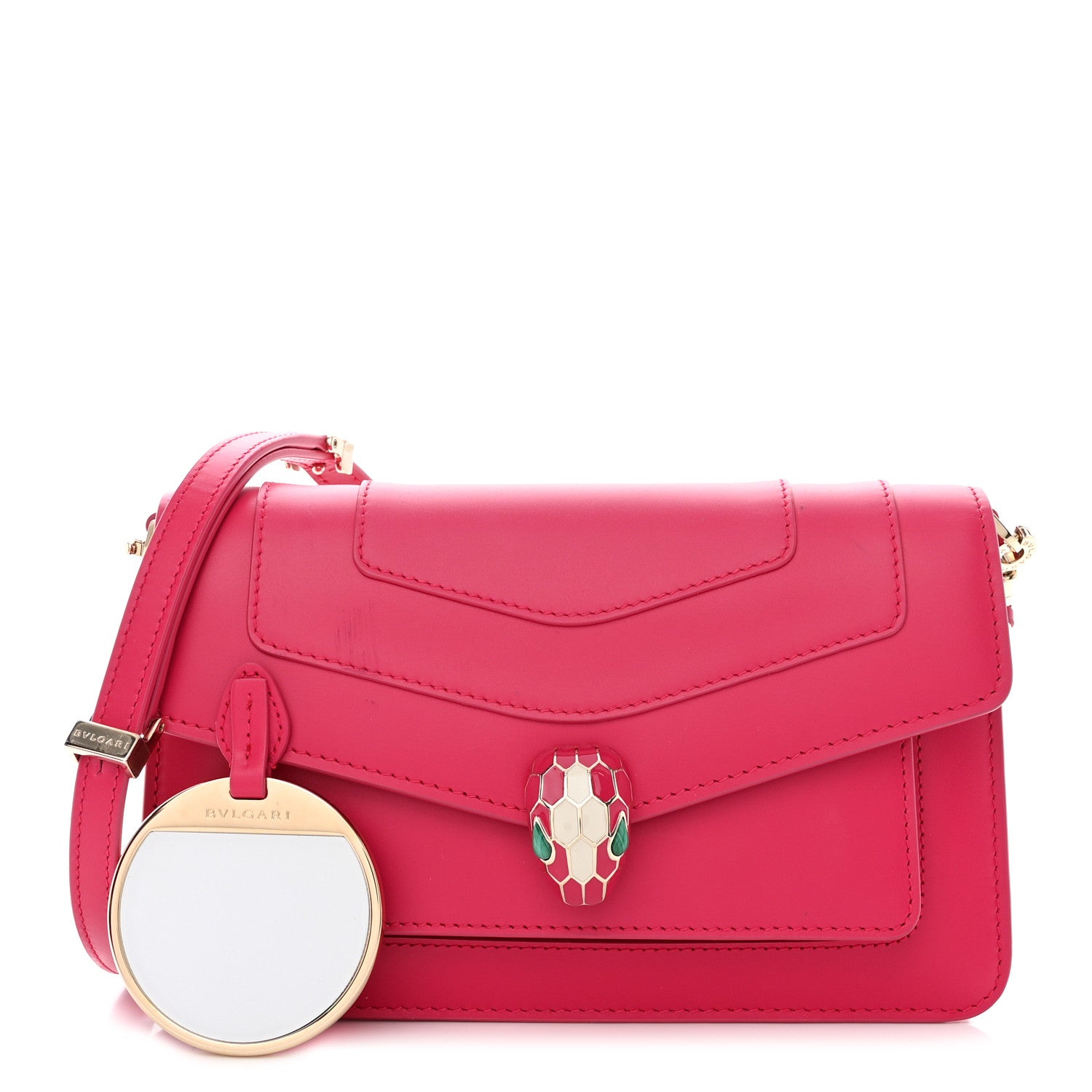 Bulgari Calfskin Serpenti Forever East West Shoulder Bag Pink 3 of 16