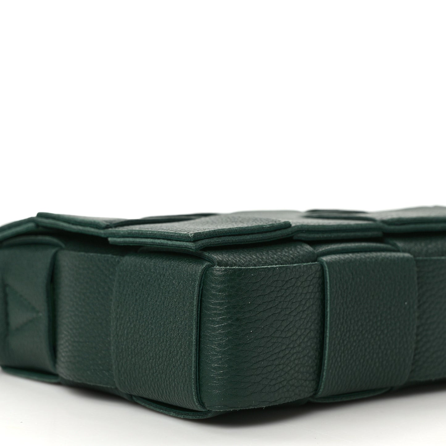 Grained Calfskin Maxi Intrecciato Cassette Crossbody Bag Raintree Green