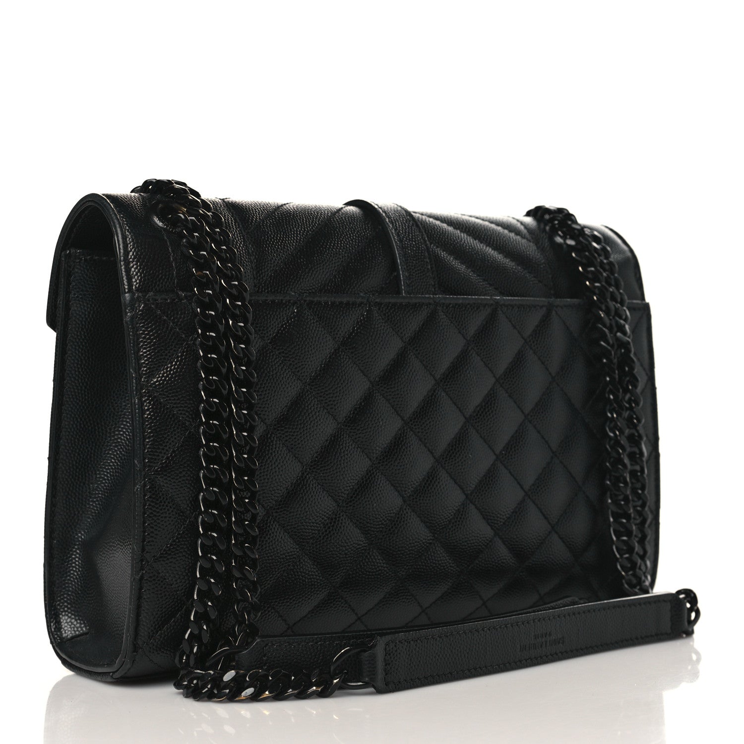 Saint Laurent Grain De Poudre Textured Mixed Matelasse Triquilt Medium Monogram Monochrome Satchel Black 2 of 8