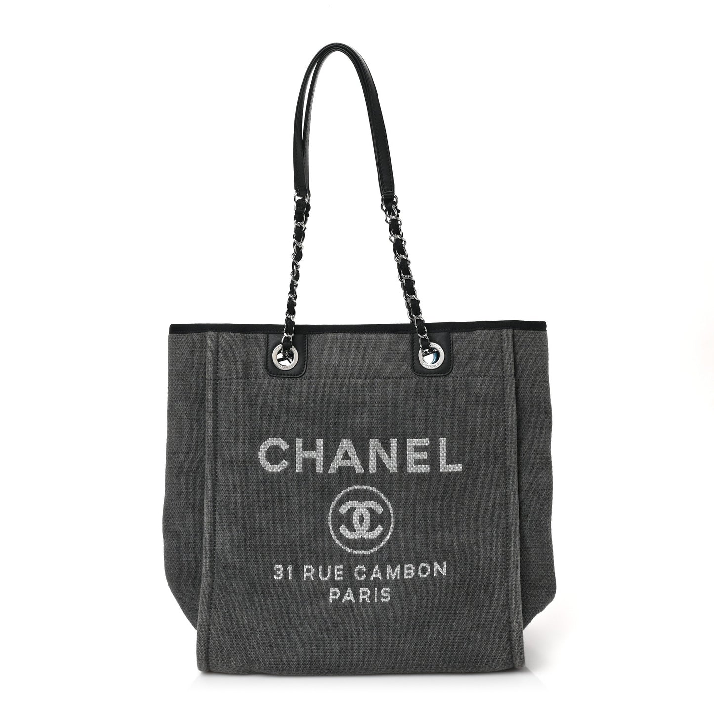 Canvas Mini Deauville Tote Dark Grey