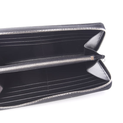 Celine Grained Calfskin Large Zip Around Multifunction Wallet Black 4 of 7