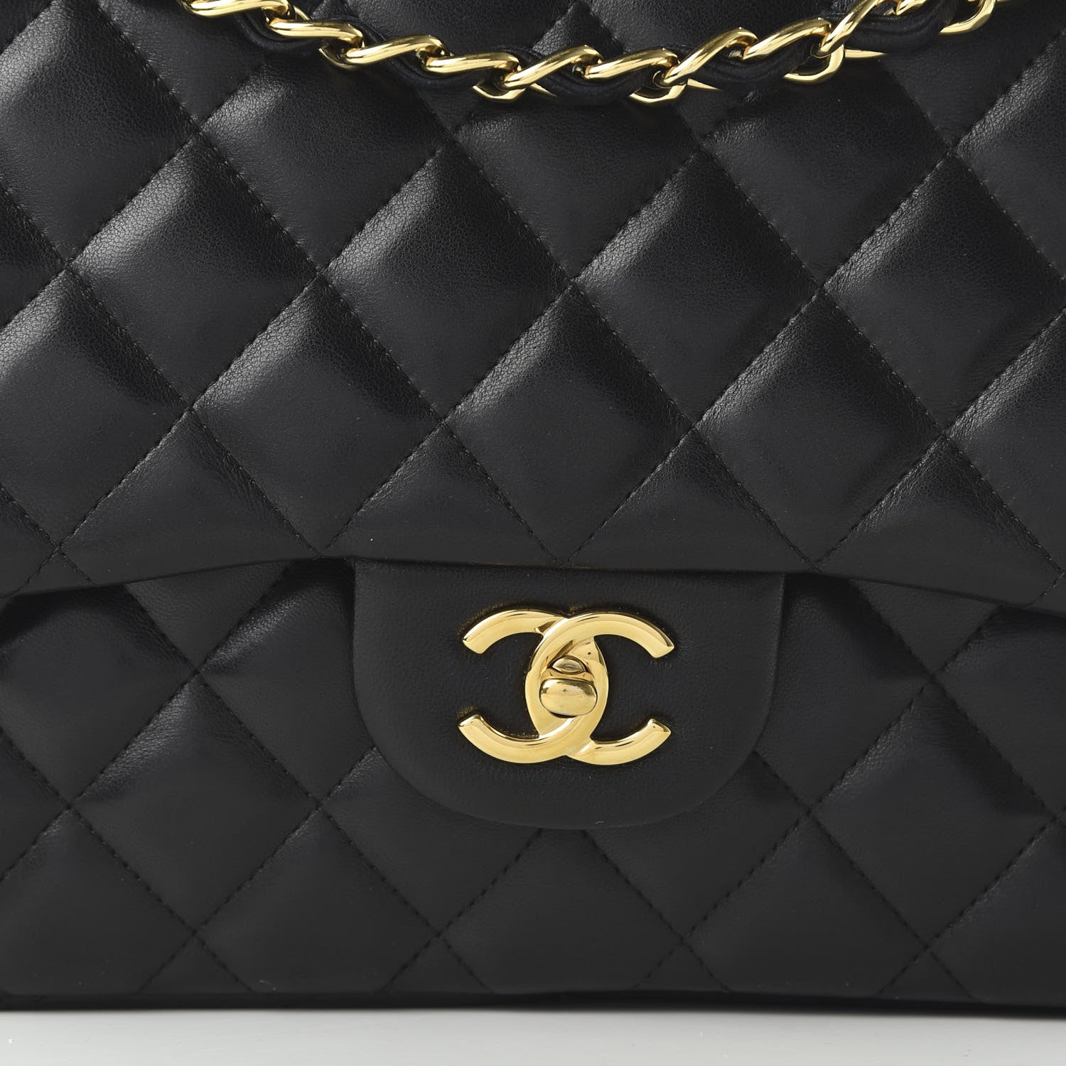 Chanel Lambskin Quilted Jumbo Double Flap Black 10 of 11