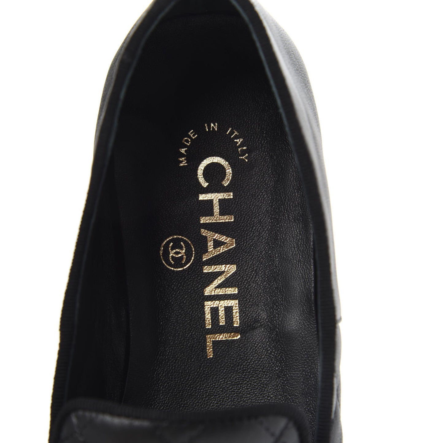 Lambskin Quilted Cap Toe Slipper With Pouch 36 Black