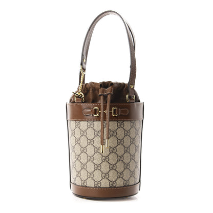 Gucci GG Supreme Monogram Small 1955 Horsebit Bucket Bag Beige Brown Sugar 1 of 11