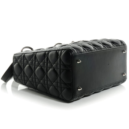 Christian Dior Lambskin Cannage Medium Lady Dior Black 4 of 8