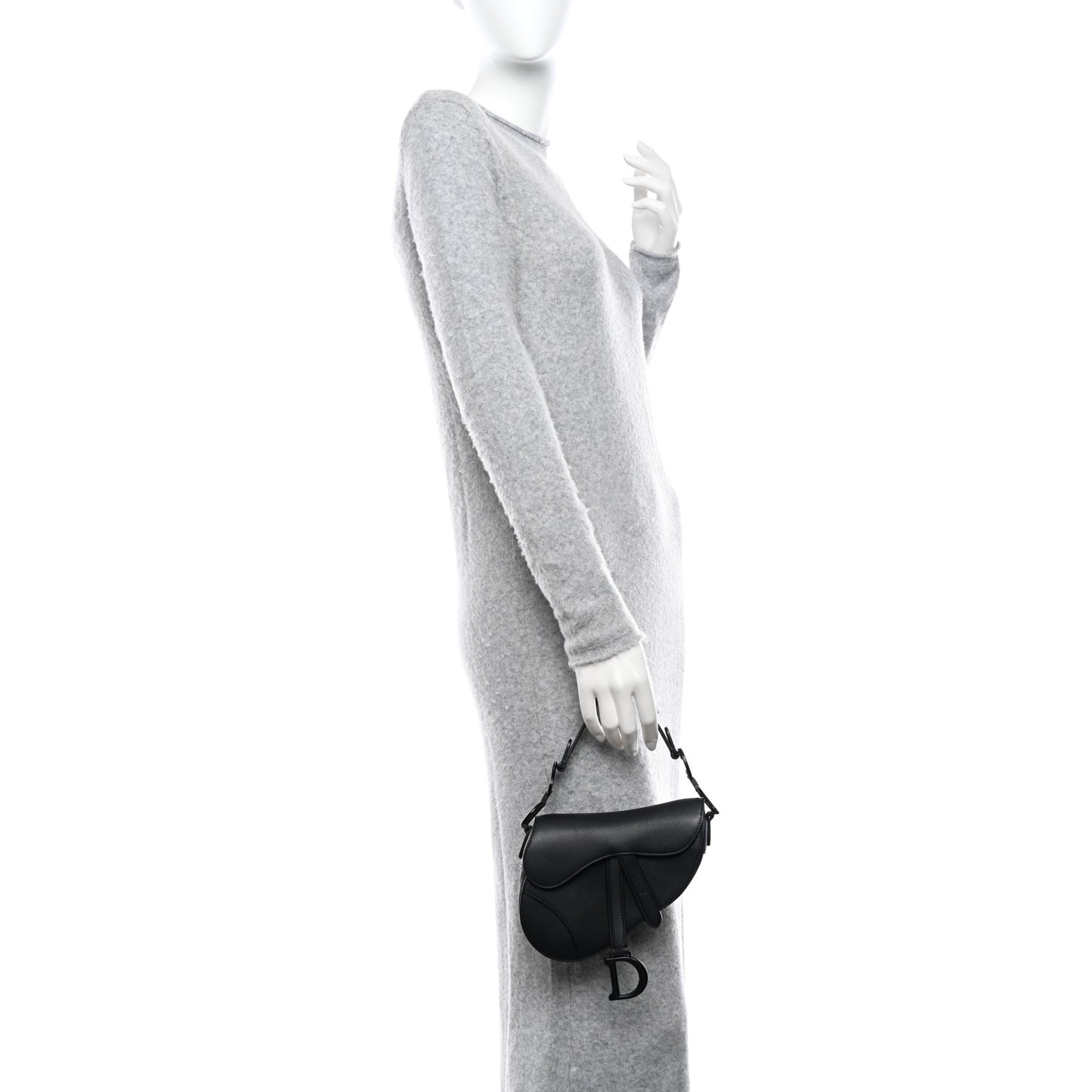Ultra Matte Calfskin Mini Saddle Bag Black