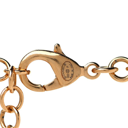 Chanel Metal Crystal 90's Icon Logo Necklace Gold 4 of 4