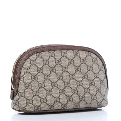 Gucci GG Supreme Monogram Textured Calfskin Web Large Ophidia Cosmetic Case Beige Ebony New Acero 3 of 10