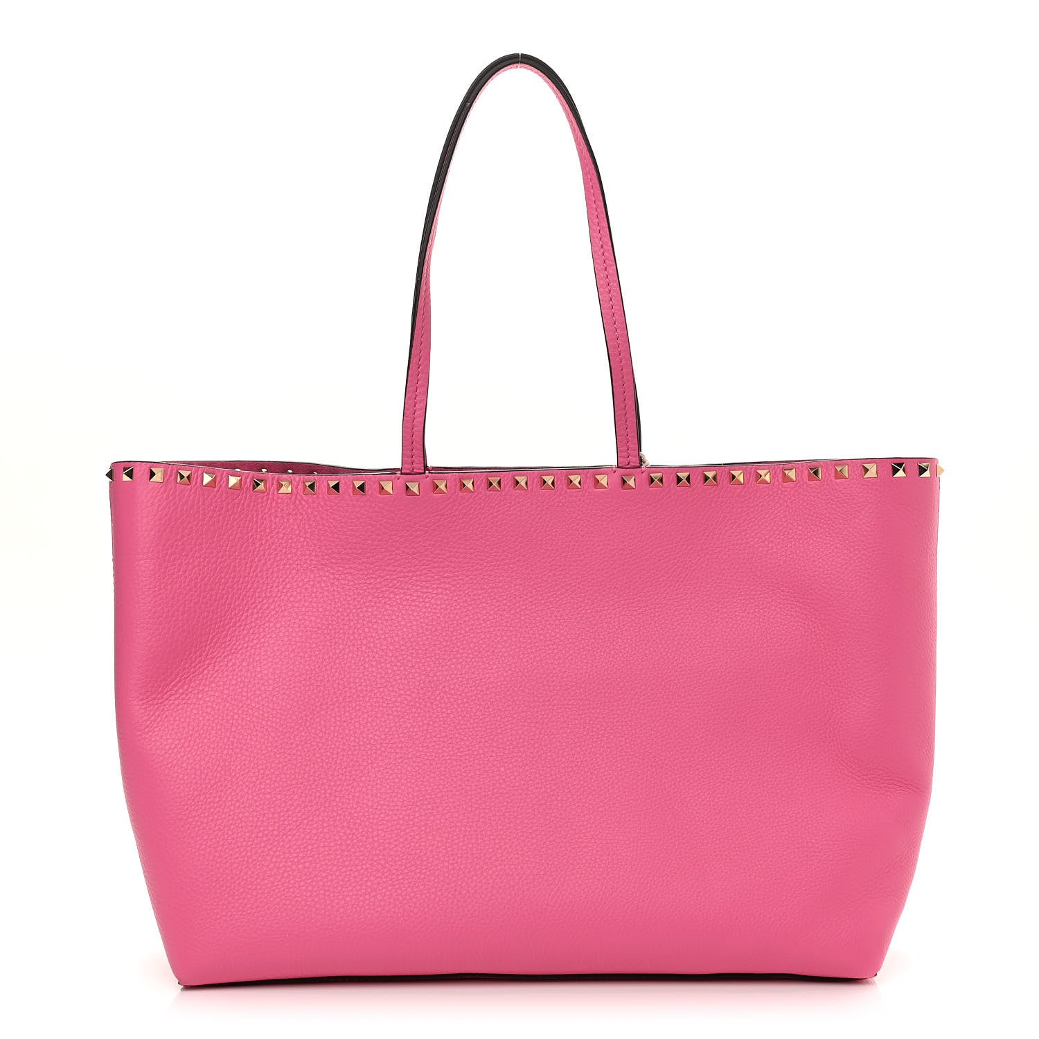 Valentino Garavani Grained Calfskin Rockstud Shoulder Tote Feminine Pink 1 of 11