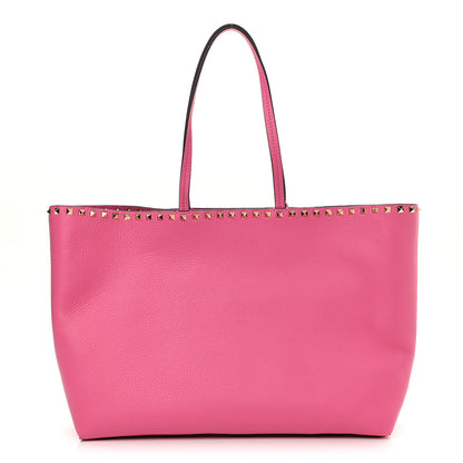 Valentino Garavani Grained Calfskin Rockstud Shoulder Tote Feminine Pink 1 of 11