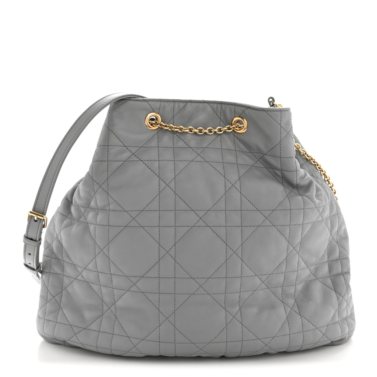 Lambskin Supple Macrocannage Ammi Bag Grey