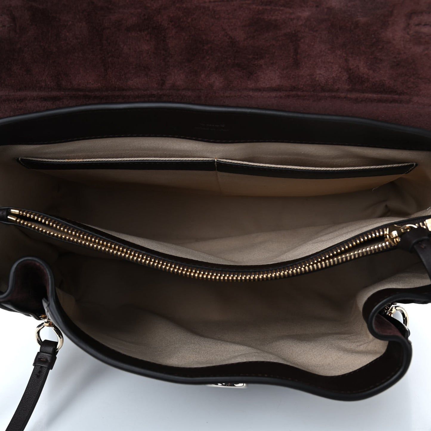Calfskin Medium Faye Day Shoulder Bag Carbon Brown