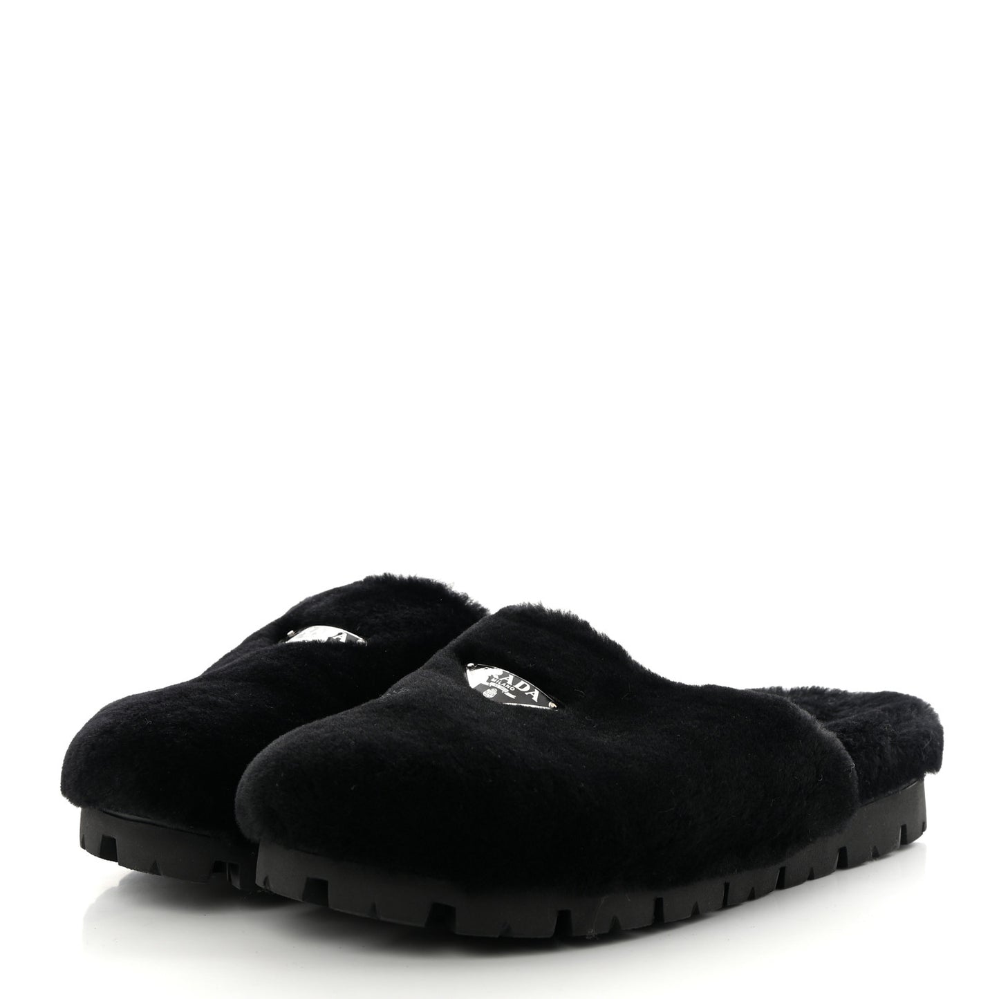 Montone Metal Triangle Logo 20mm Slippers 9 Black