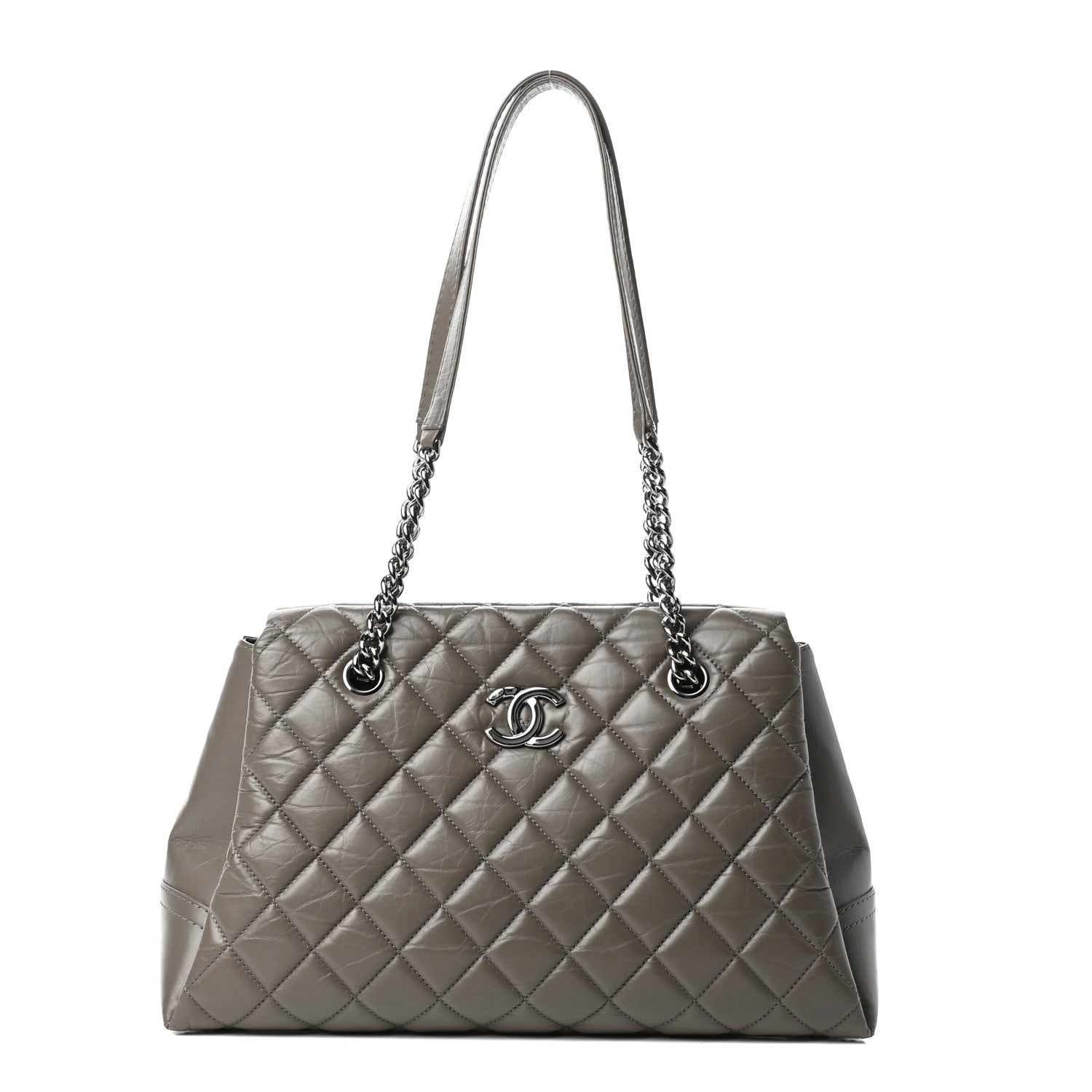 Chanel Aged Calfskin Lady Pearly Tote Grey 1 of 10