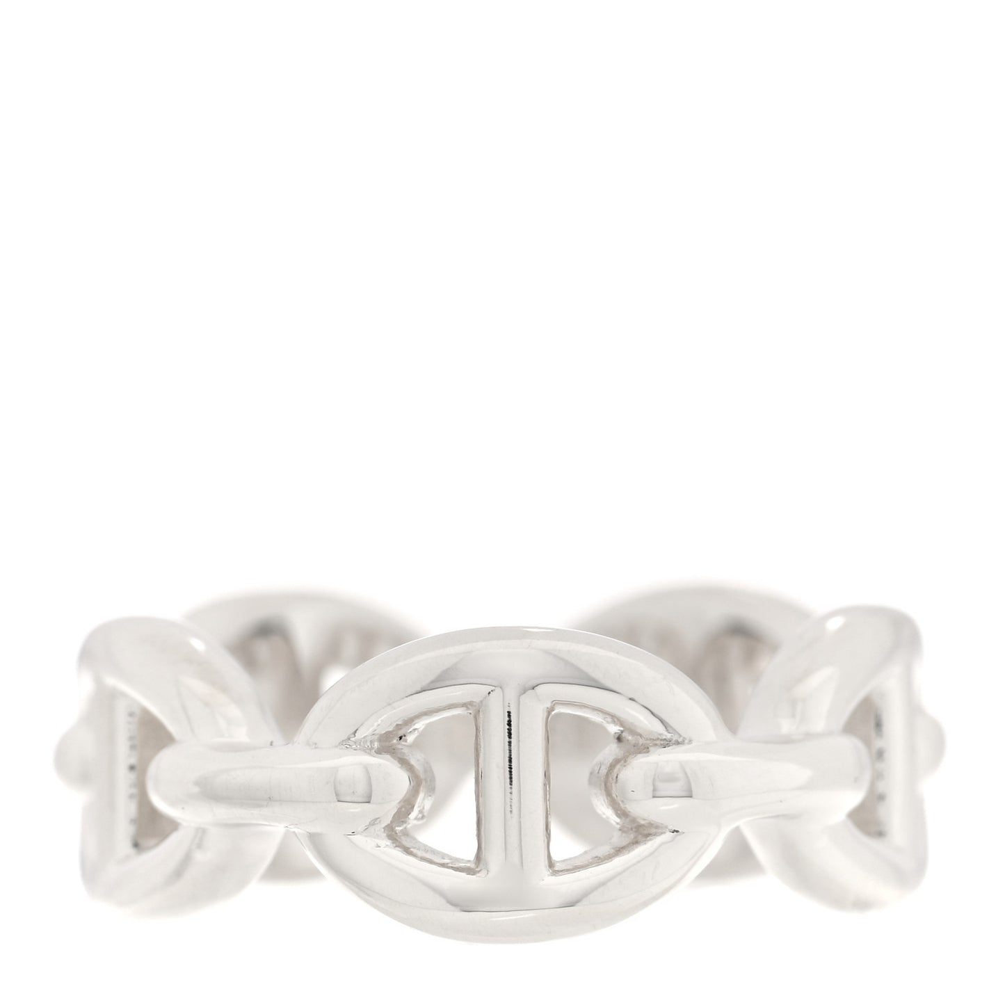 Sterling Silver PM Chaine d'Ancre Enchainee Band Ring 49 5