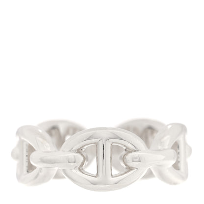Hermes Sterling Silver PM Chaine d'Ancre Enchainee Band Ring 49 5 1 of 5