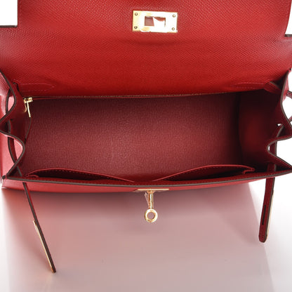 Hermes Epsom Kelly Sellier 28 Rouge Casaque 9 of 33