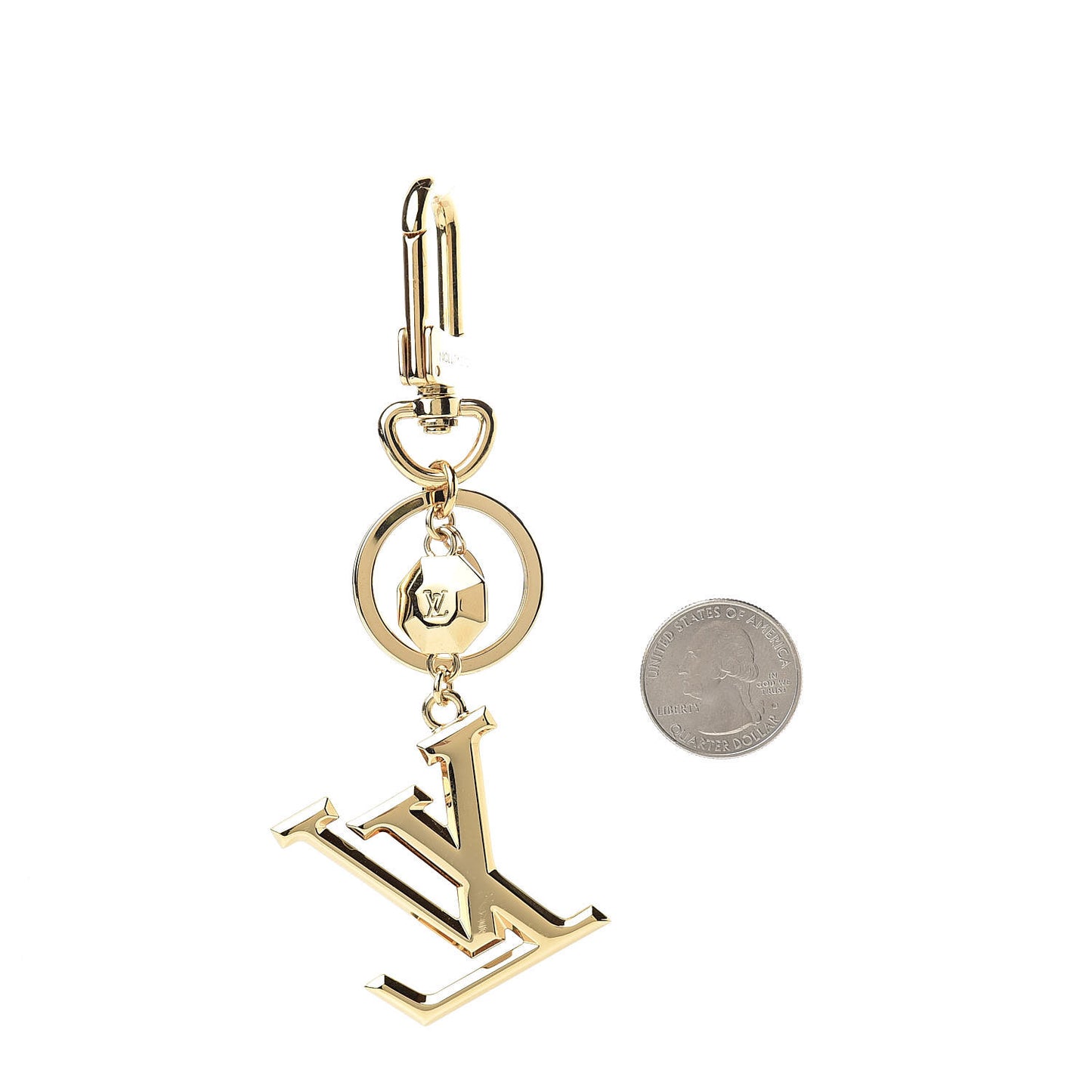 LV Facettes Bag Charm Key Holder Gold