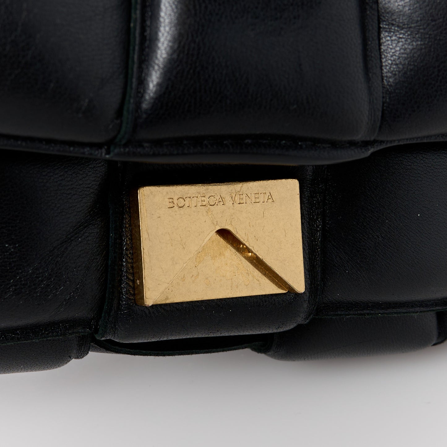 Nappa Maxi Intreccio Padded Cassette Crossbody Bag Black