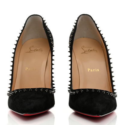 Christian Louboutin Suede Studded Anjalina 100 Pumps 38.5 Black 2 of 9