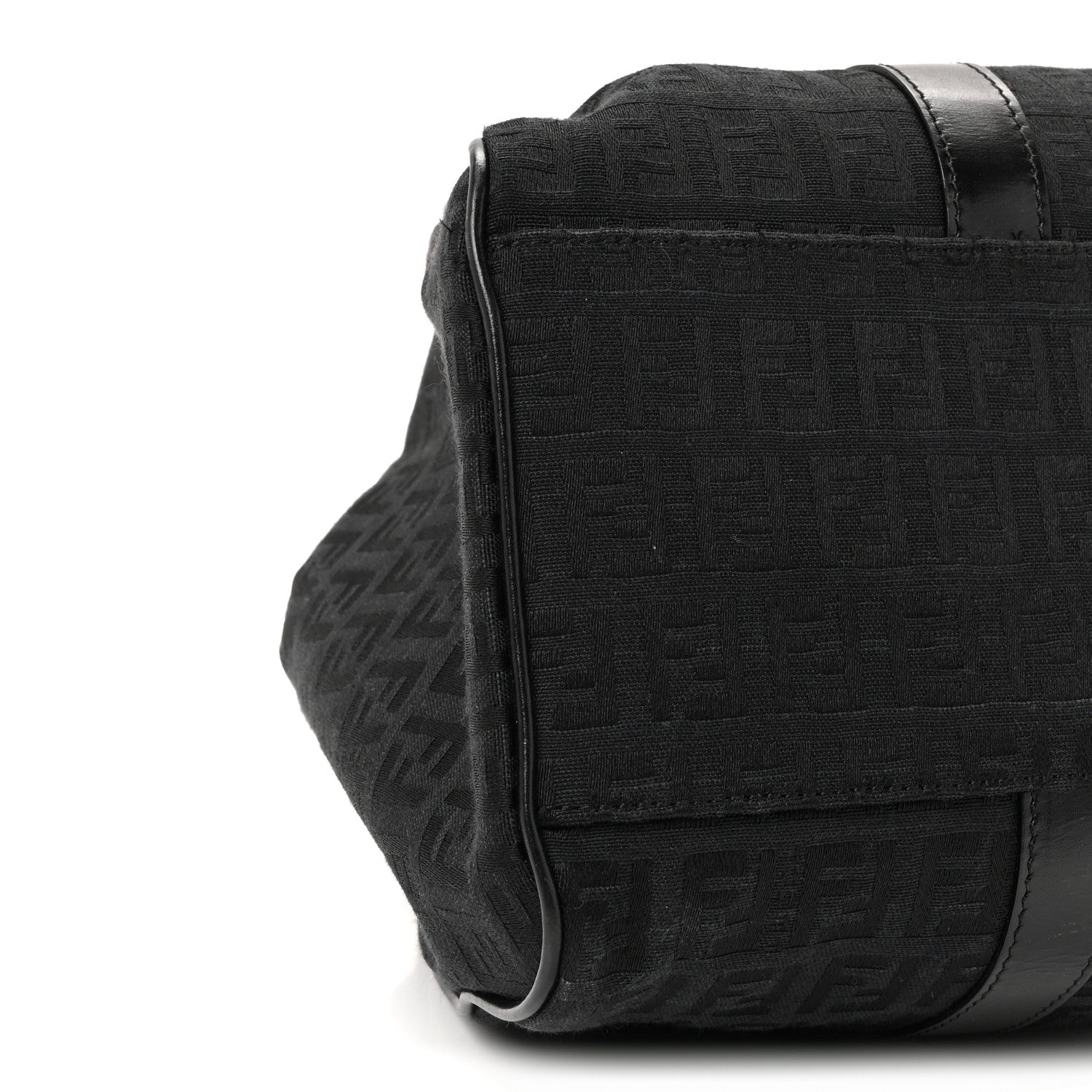 Fendi Zucchino Vitello Shoulder Bag Black 8 of 9